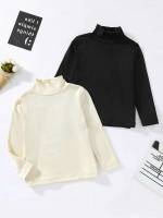 Long Sleeve Regular Fit Regular Plain Toddler Girls Clothing 2185