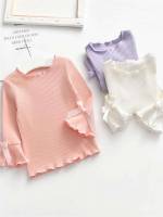  Long Sleeve Bow Cute Toddler Girl T-Shirts 2451