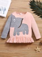  Cartoon Regular Fit Round Neck Kids Clothing 6078