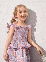  Square Neck Ruffle Kids Clothing 390