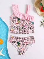 Multicolor Cute Straps Toddler Girls Clothing 588