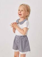 Button Cute Peter Pan Collar Regular Fit Toddler Girls Clothing 3306