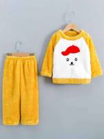 Cute Embroidery Long Sleeve Toddler Girl Two-piece Outfits 391