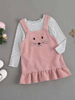  Multicolor Regular Fit Long Sleeve Toddler Girls Clothing 611