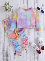  Round Neck Regular Fit Toddler Girl Two-piece Outfits 8140