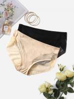  Multicolor Contrast Mesh Plus Size Panties 914