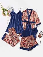  Multicolor Belted Underwear  Sleepwear 4745