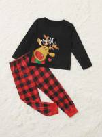 Multicolor  Round Neck Kids Underwear  Sleepwear 5682