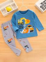 Long Sleeve Cartoon Cute Kids Underwear  Sleepwear 2408