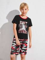 Multicolor Round Neck Letter Kids Underwear  Sleepwear 200