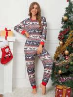  Round Neck Multicolor Women Sleepwear 862