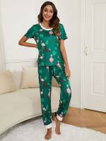 Tropical Round Neck Women Sleepwear 8916