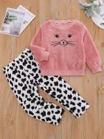 Long Sleeve Multicolor Round Neck Kids Underwear  Sleepwear 3661