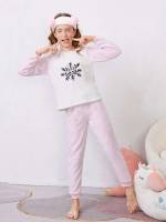 Multicolor Long Sleeve Round Neck Girls Loungewear 338