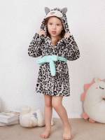  Belted Hooded Cartoon Girls Loungewear 2927