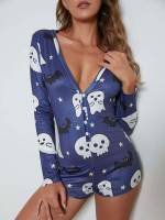 Long Sleeve Cute Halloween Women Sleep  Lounge 5306