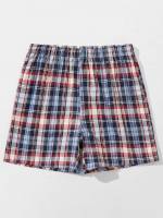 Multicolor Plaid  Men Loungewear Bottoms 721