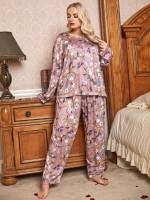 Animal  Long Sleeve Plus Size Pajama Sets 812