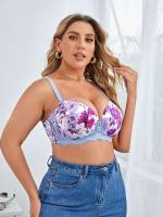   Contrast Lace Plus Size Bras  Bralettes 396