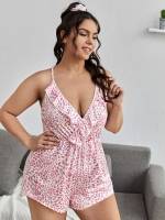  Sexy Ruffle Plus Size Sleep Jumpsuits 5309