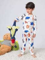 Multicolor  Round Neck Kids Underwear  Sleepwear 3053