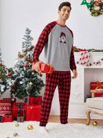 Long Sleeve Casual Multicolor Round Neck Men Underwear  Loungewear 1789