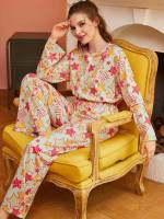 Casual Long Sleeve Women Sleepwear 6823