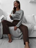  Multicolor Slogan Women Loungewear 818