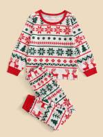 Long Sleeve Round Neck Christmas Underwear  Sleepwear 9163