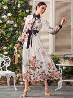 Floral Long Sleeve Multicolor Wedding  Special 842