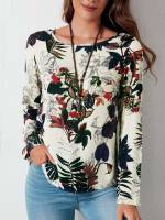  Round Neck Boho Tropical Women Blouses 914