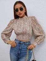  Snakeskin Print Multicolor Crop Women Clothing 294