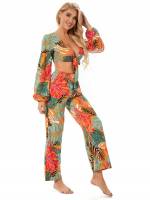 Tie Front Plants  Women Clothing 1822