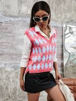  Split Regular Women Sweater Vests 856