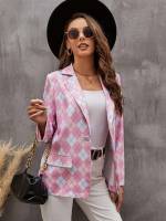 Geometric Long Long Sleeve Women Blazers 606