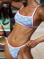 Multicolor  Tape Women Swimwear 6276