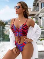  Multicolor Spaghetti Strap Women Beachwear 5074