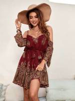 Long Sleeve Short Boho Women Dresses 5068