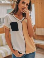 Casual Regular Fit Long Short Sleeve Women T-Shirts 709