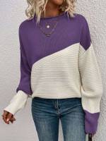 Multicolor Casual Oversized Regular Women Knitwear 130