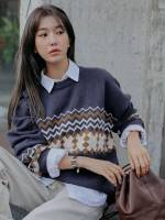 Regular Round Neck Casual Oversized Women Sweaters 2703