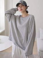 Casual Striped Multicolor Round Neck Women Sweatshirts 1449