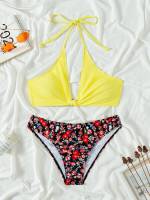 Cute Multicolor Floral Women Beachwear 9578