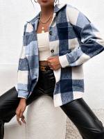 Multicolor Long Sleeve Plaid Women Clothing 6386