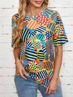  Multicolor Regular Striped Women Tops, Blouses  Tee 10