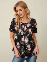 Floral Regular Fit Multicolor Women T-Shirts 419