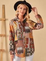  Long Paisley Long Sleeve Women Tops, Blouses  Tee 5752