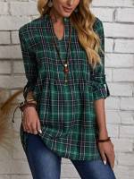 Multicolor Plaid Casual Women Clothing 5