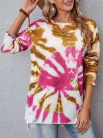  Tie Dye Round Neck Women Clothing 4510