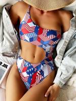  Flag One Shoulder Women Clothing 5508